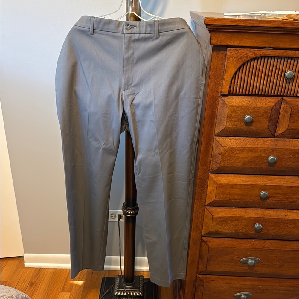 Savane Gray Dress Pants Classic Straight-Leg